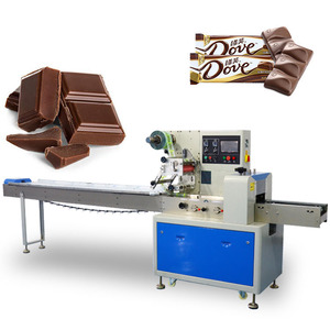 Automatic Chocolate Candy Bar Cookie Flow Pack Horizontal Packaging Machine Rotary Food Pillow Packing Machine