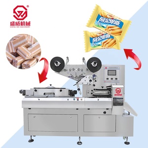 Full Automatic High Speed Flow Cotton Soft Jelly Hard Lollipop Pillow Small Candy Wrapping Packaging Machine