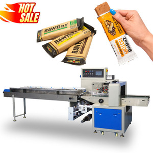 Automatic Pillow Flow Packing Candy Lollipop Protein Energy Bars Chocolate Bar Packaging Machine